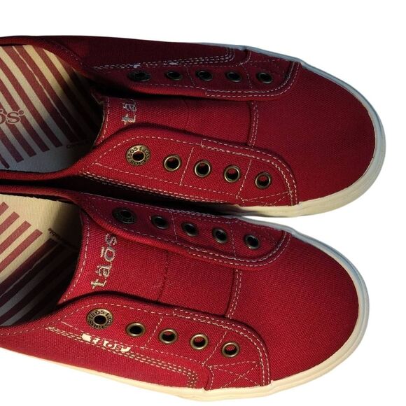 Toas EZ Soul Red Canvas Slip On Mule Sneakers Size 9 - Picture 6 of 16